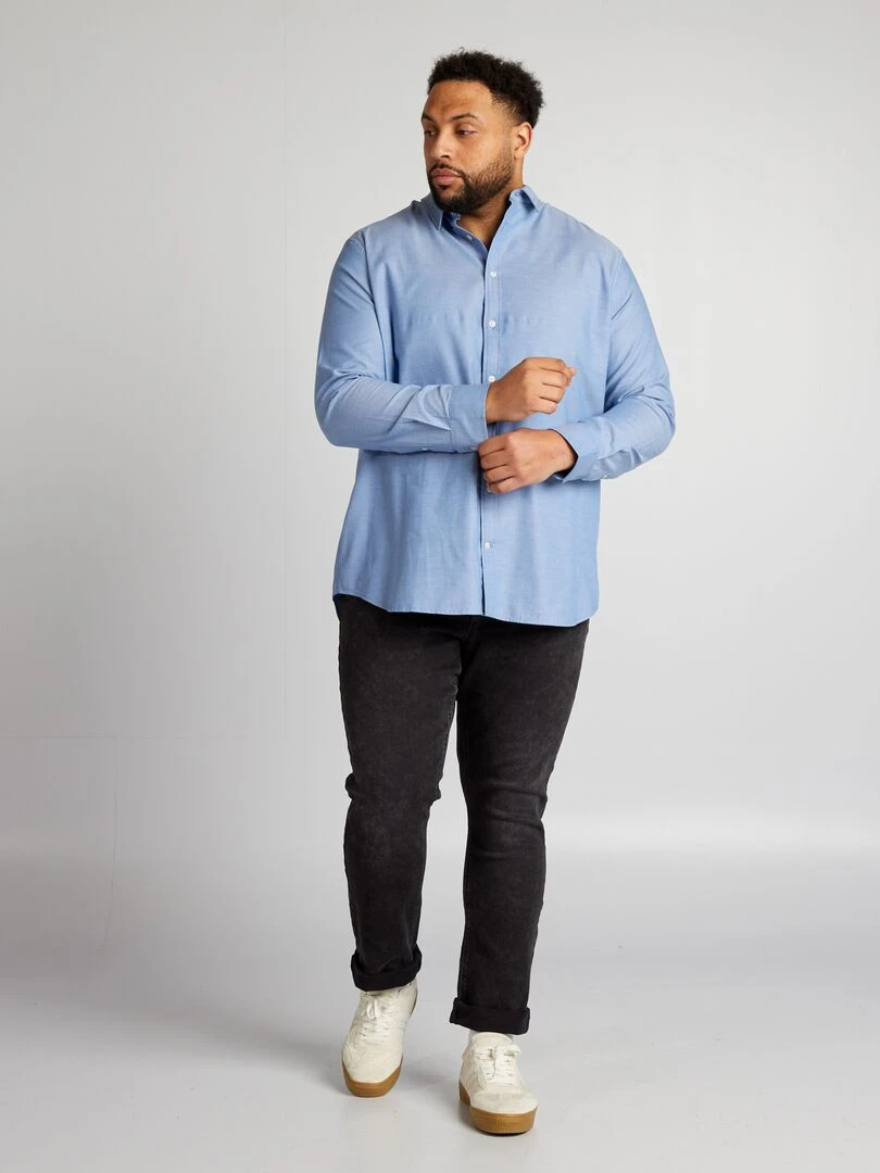 Chemise dobby   Bleu