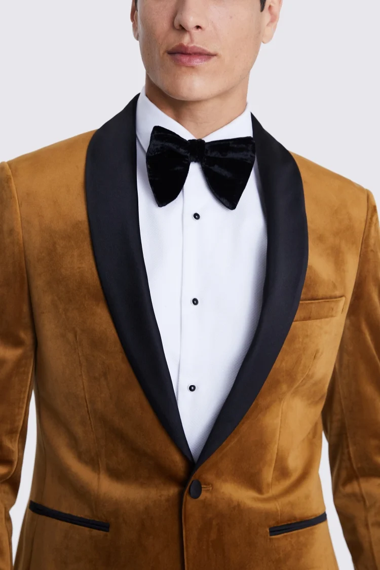 Slim Fit Camel Velvet Jacket   Buy Online at Moss
