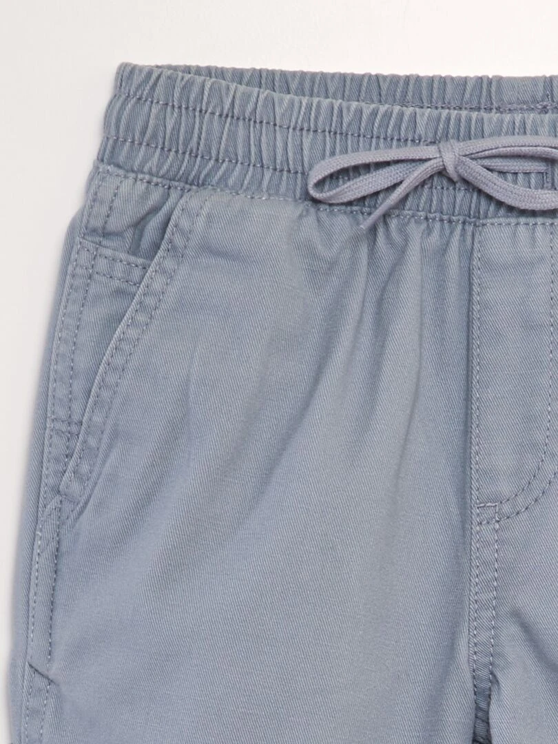 Short élastiqué façon denim   Bleu gris