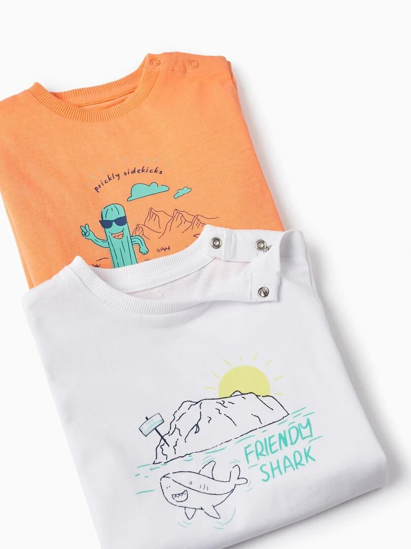 Pack 2 Pyjamas pour Bébé Garçon 'Ocean & Desert' manches courtes BAJA CALIFORNIA Multicolore