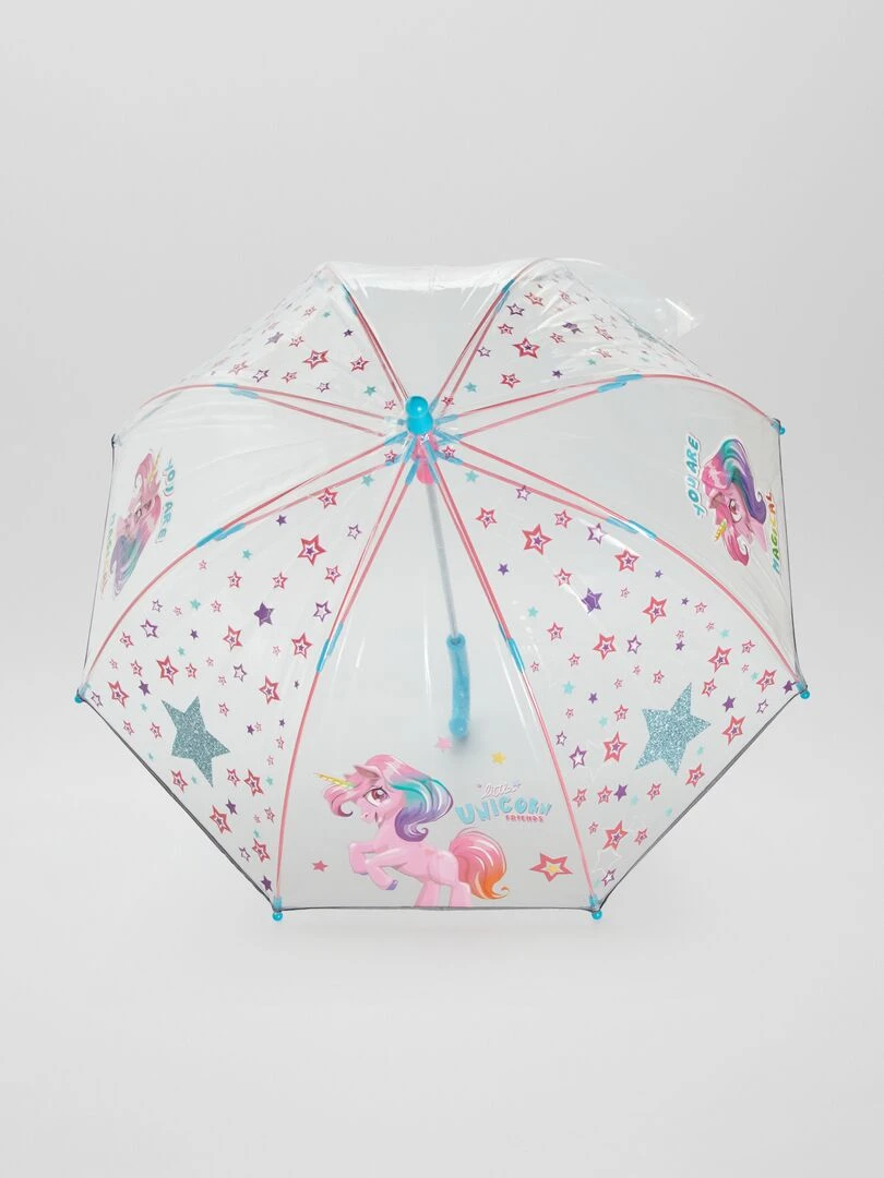 Parapluie transparent 'Licorne' Beige