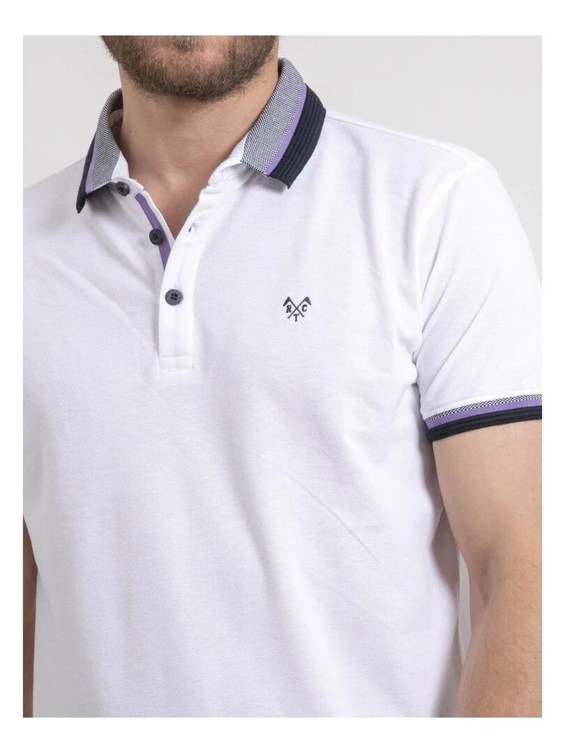 Polo manches courtes pur coton PEPANOLO   Blanc