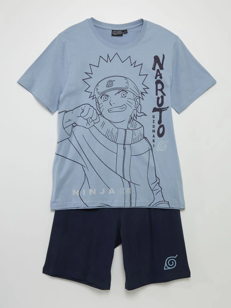 Ensemble de pyjama t shirt + short 'Naruto' 2 pièces Bleu