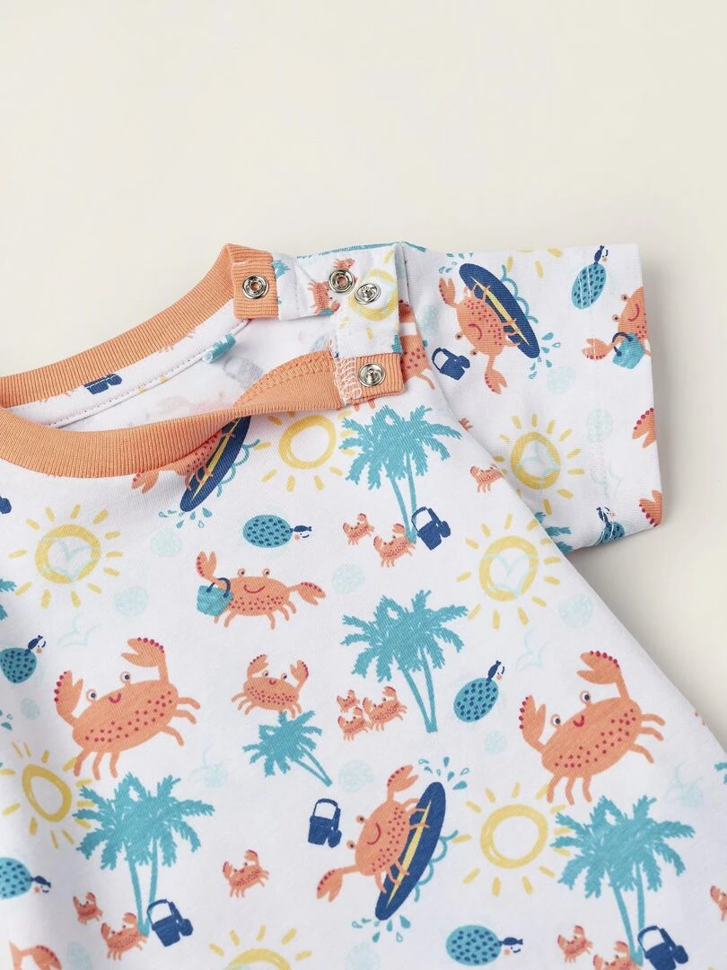 T Shirt + Short pour Nouveau Né 'Crabe'  NATURE TAKEOVER   Blanc