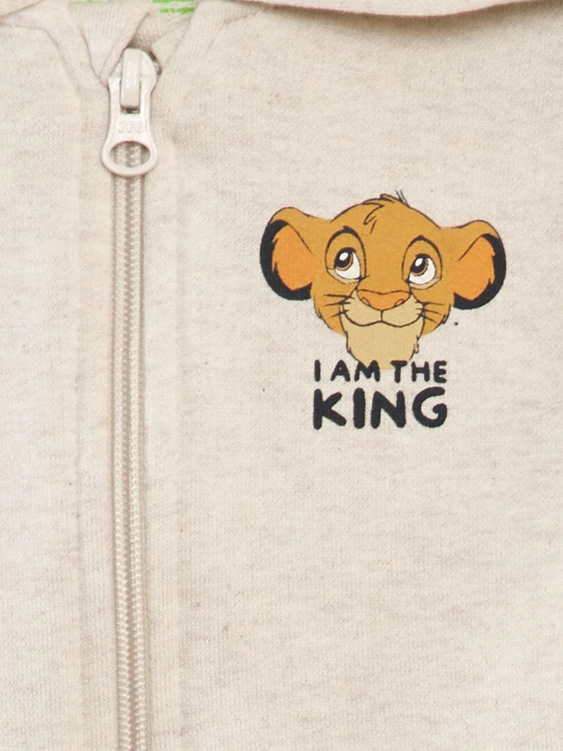 Sweat zippé à capuche 'Simba' de 'Disney' Beige