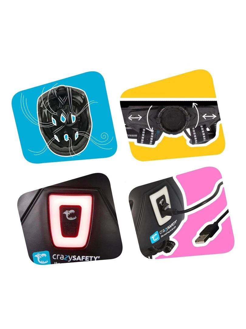 Casque de Vélo pour enfants de 6 à 12 ans   Graffiti Noir  Certifié EN1078   Noir Noir