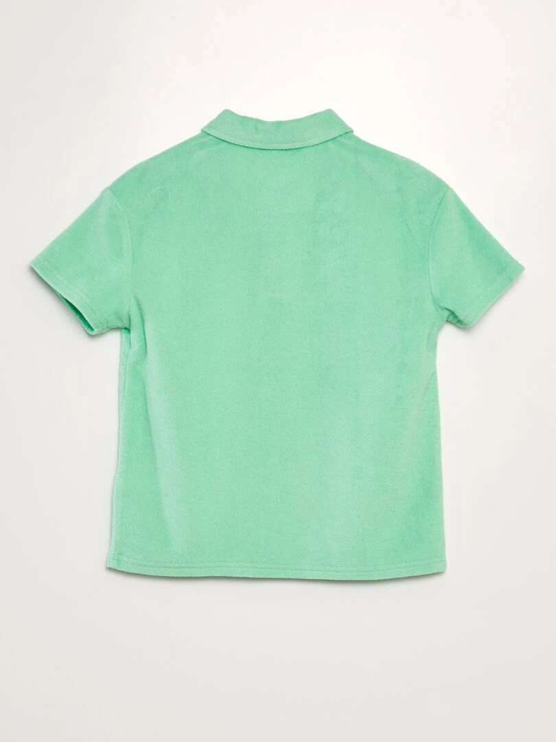 Polo uni en éponge Vert