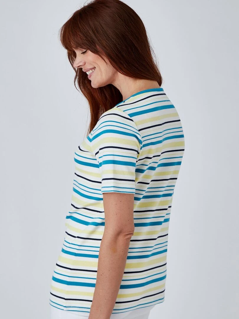 T shirt fine côte pur coton   Damart   Jaune