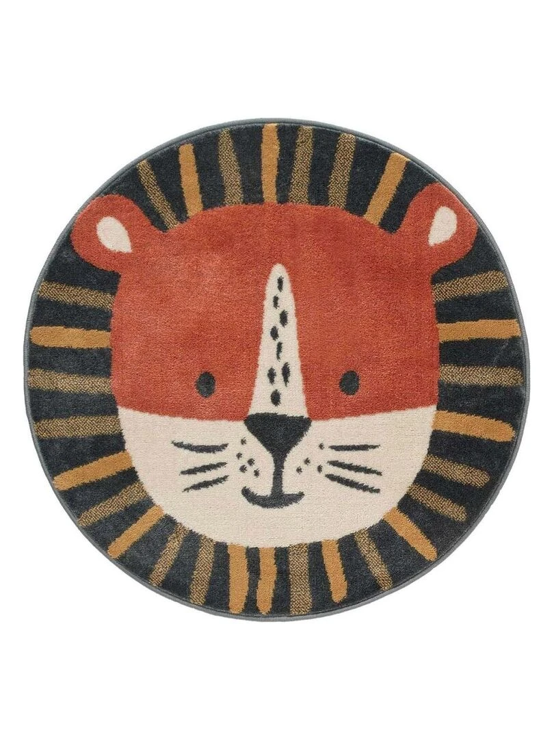 Tapis rond 100 cm tissé Lionceau Orange