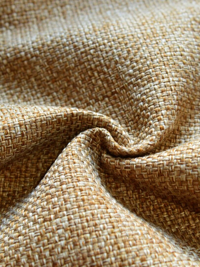 Rideau d'ameublement uni et natté   Beige clair