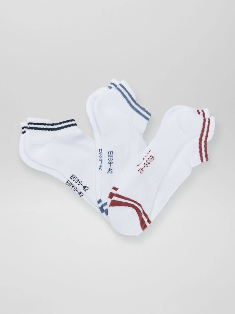 Chaussettes de sport invisibles Lot de 3 Blanc