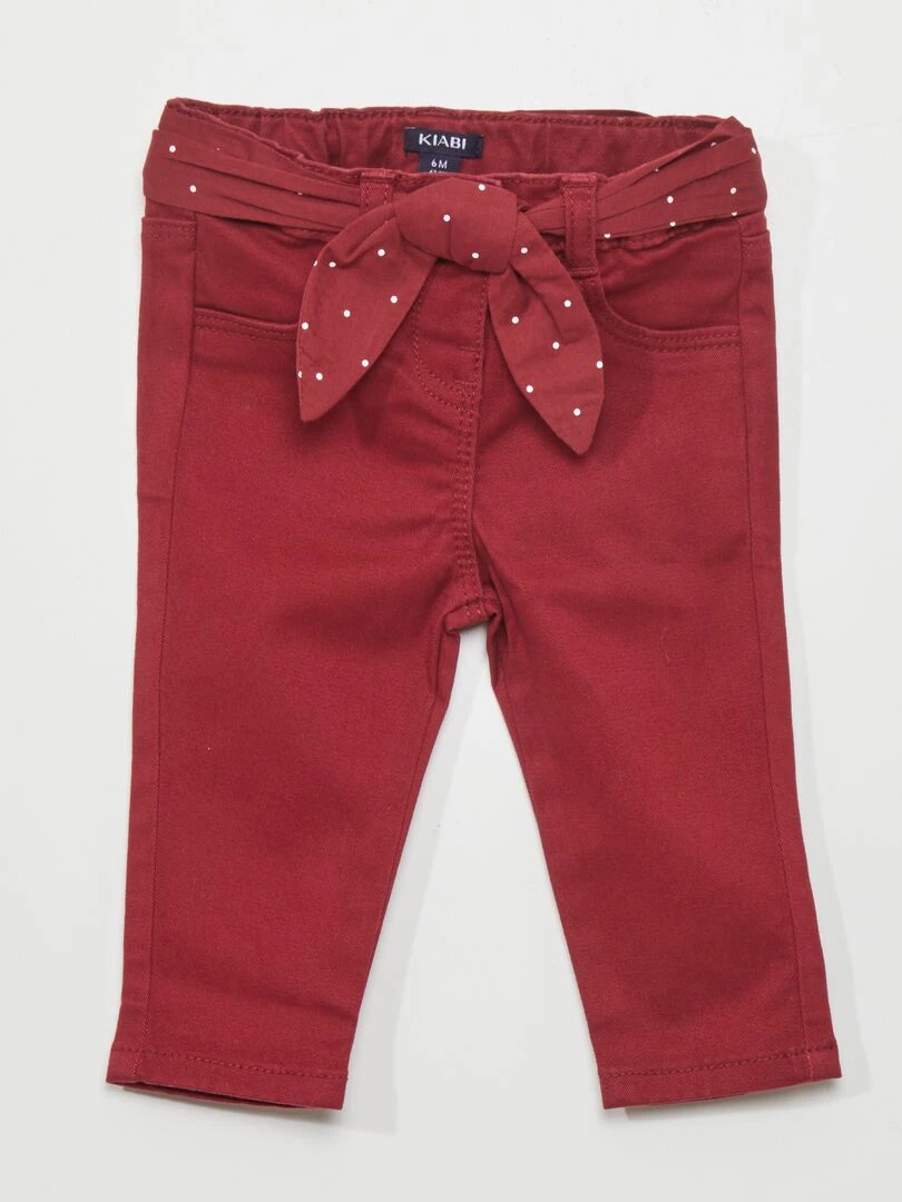 Pantalon slim Rouge