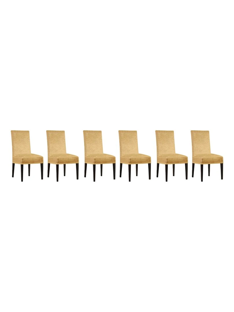 Lot de 6 Housses de chaise velours Doré Doré/or