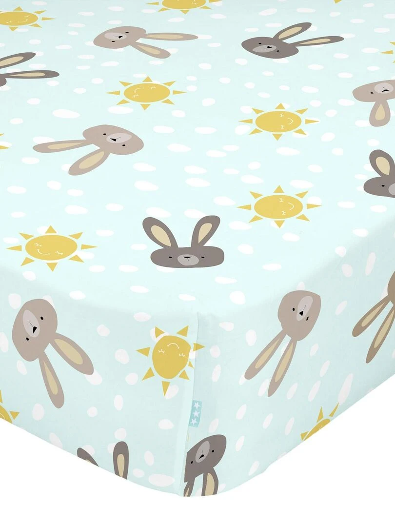 Drap housse Rabbit family "Happyfriday" Blanc