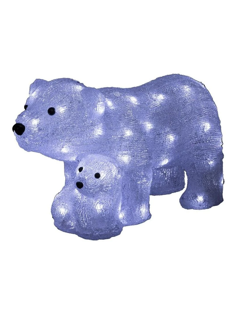 Décoration lumineuse LED extérieur Ours H27 cm solaire Blanc
