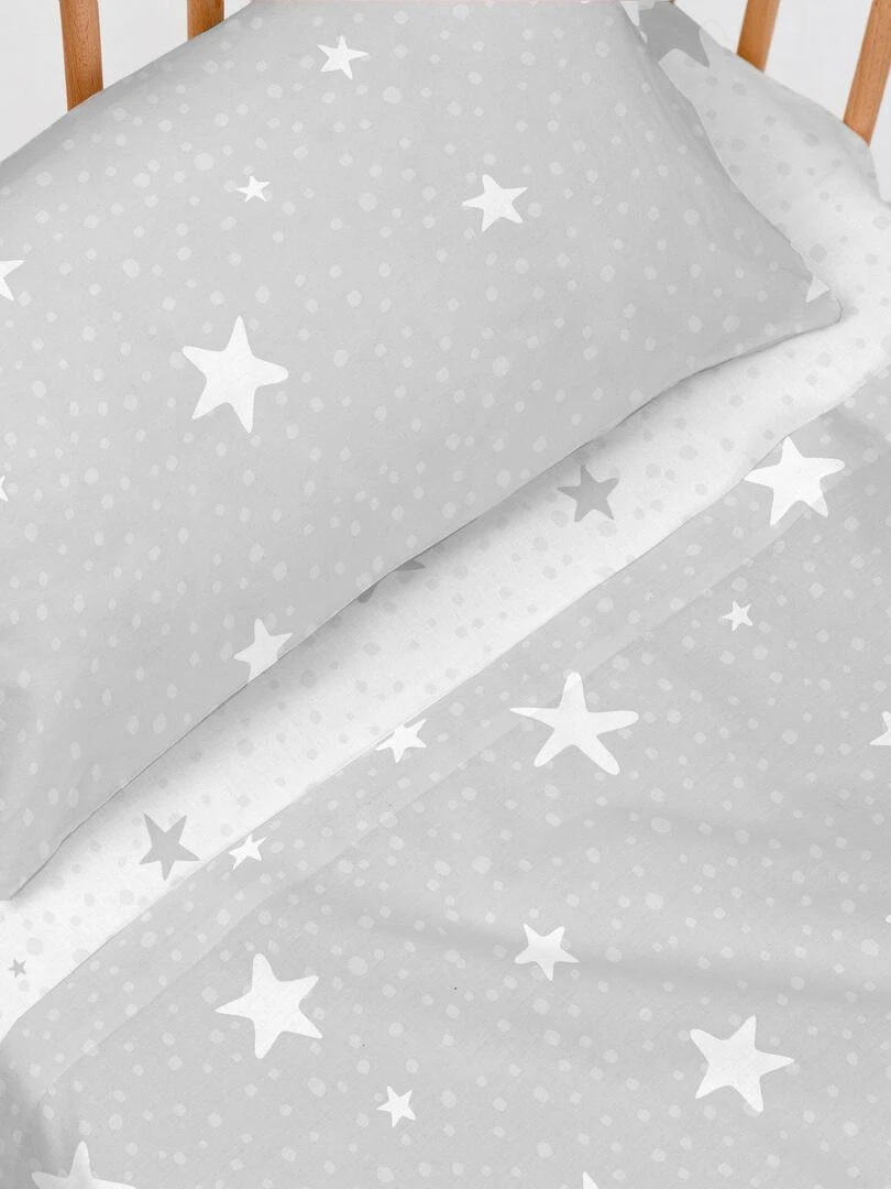 Parure de lit 2 pièces Little star Berceau "Happyfriday" Gris