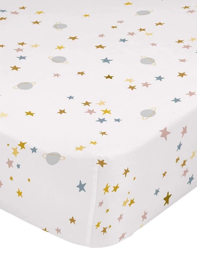 Drap housse Saturn Berceau "Happyfriday" Multicolore