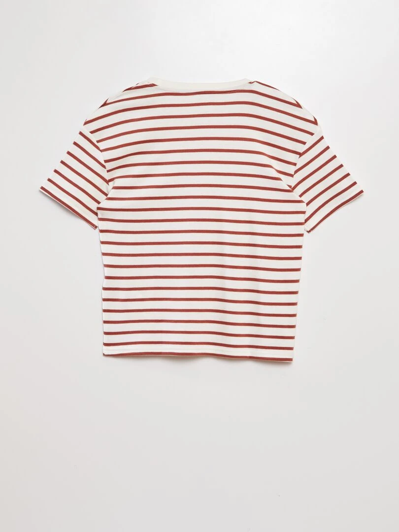 Tee shirt marinière Marron