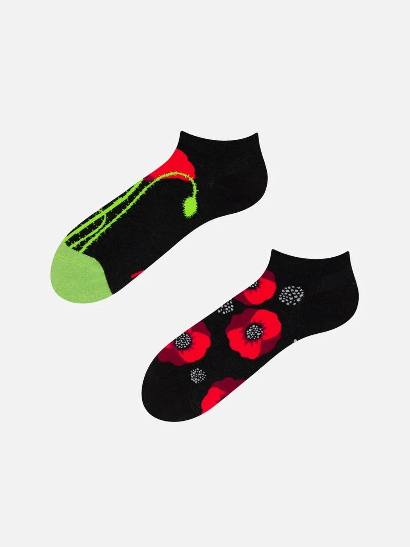 Socquettes Dedoles Coquelicots Noir Rouge