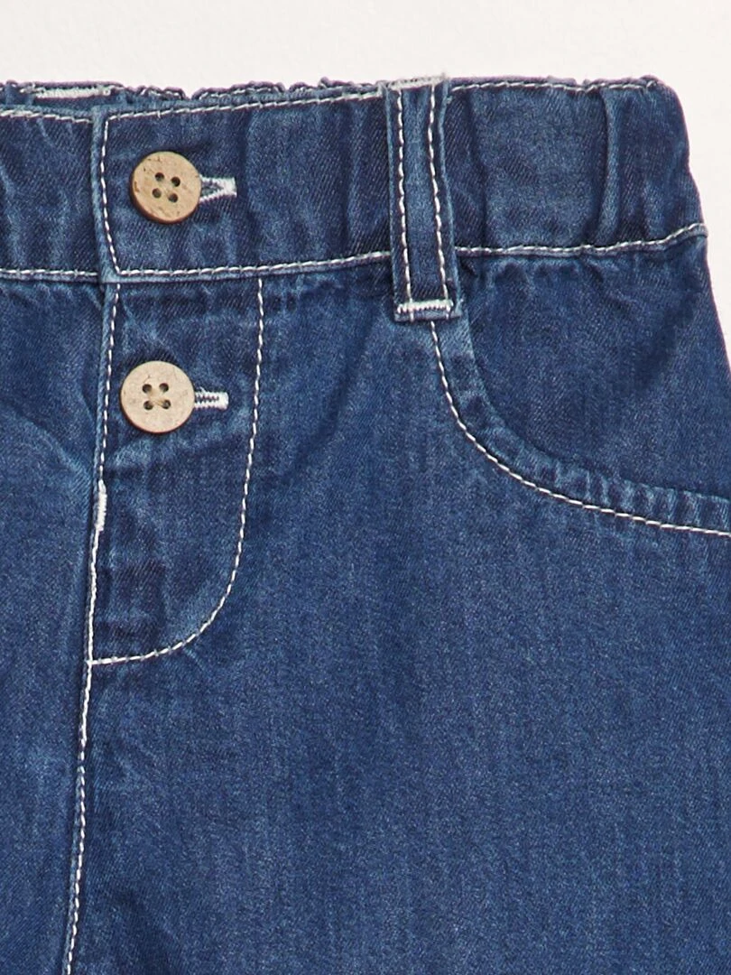 Short en coton effet jean   Bleu