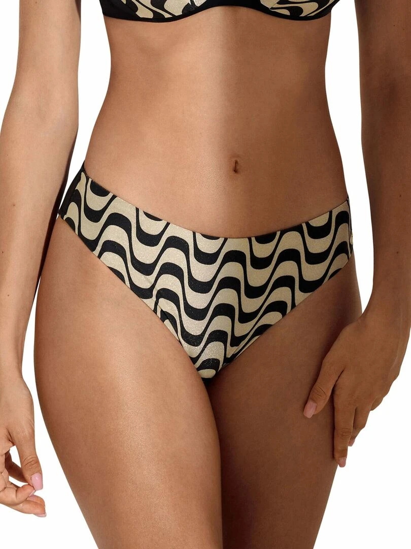 Bas maillot slip de bain à nouettes amovibles Iceland Noir