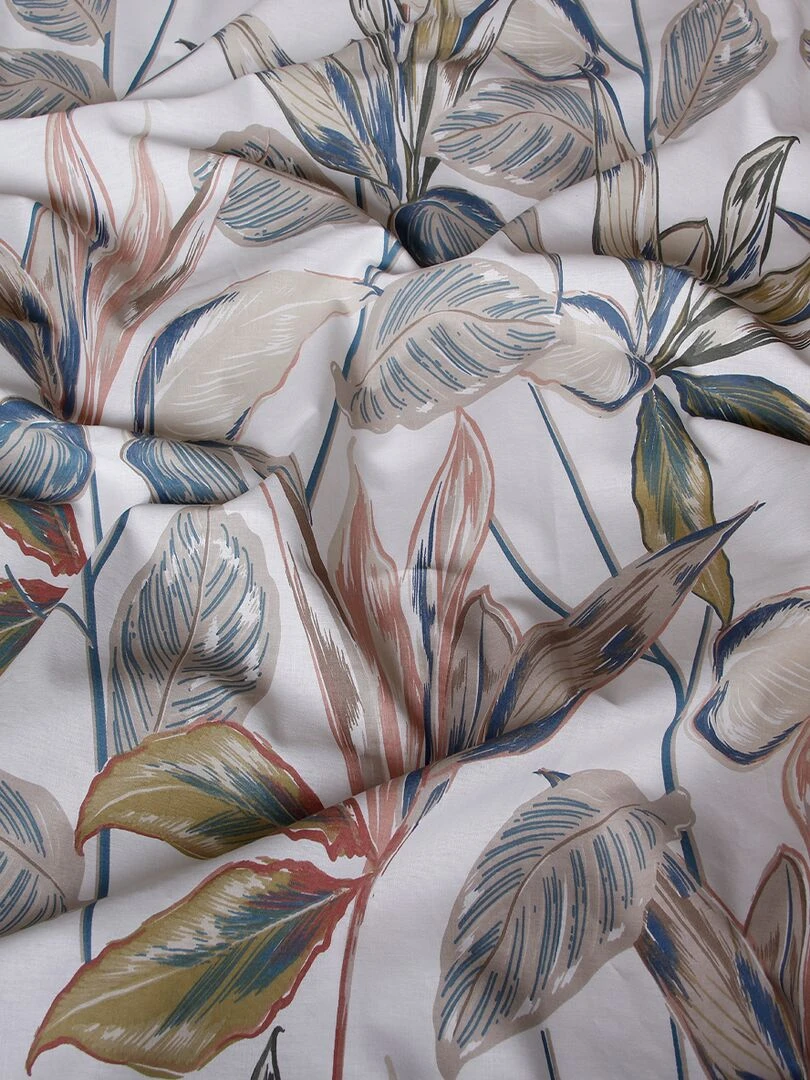 Lot de 2 Taies d'oreiller 50x70 cm coton Blanc Bleu Gris