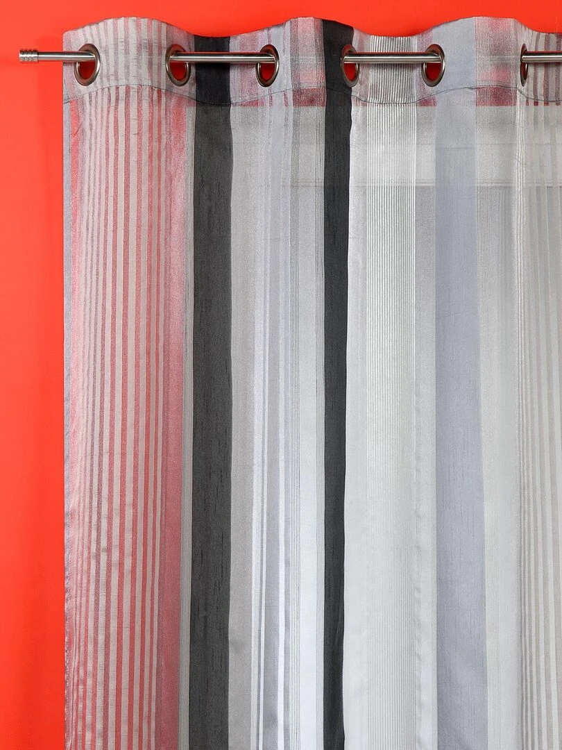 Voilage organza à rayures verticales Gris clair