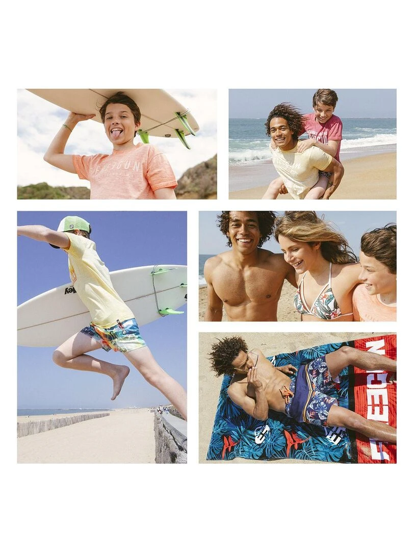 Boardshort court homme ceinture tout élastiquée Freegun Bleu