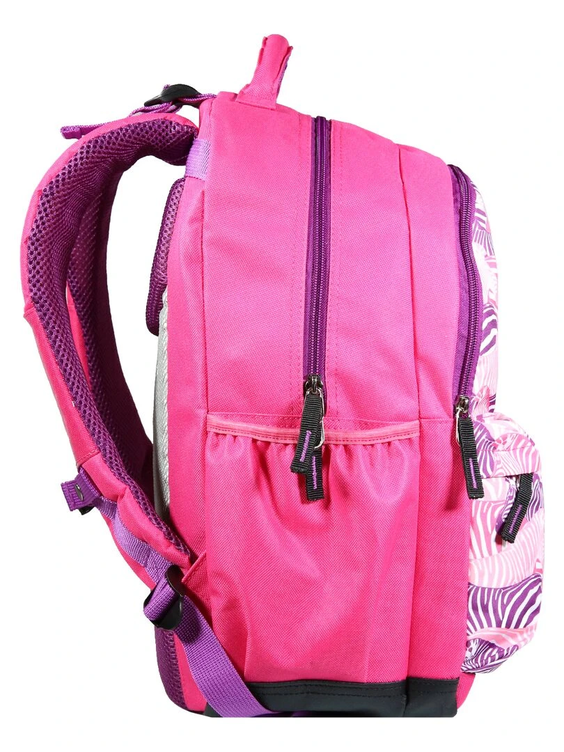 BAGTROTTER Sac à dos 2 compartiments Phileas Rose Zèbre   Rose