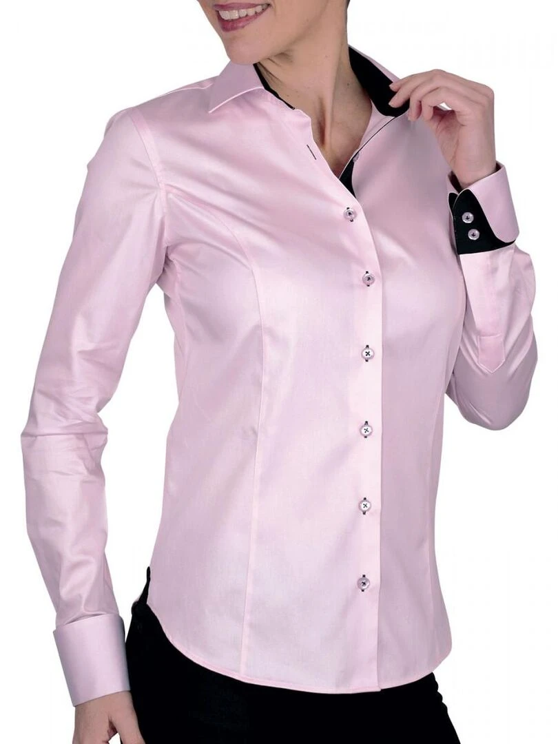 Chemise brodée FEMINITY   Rose