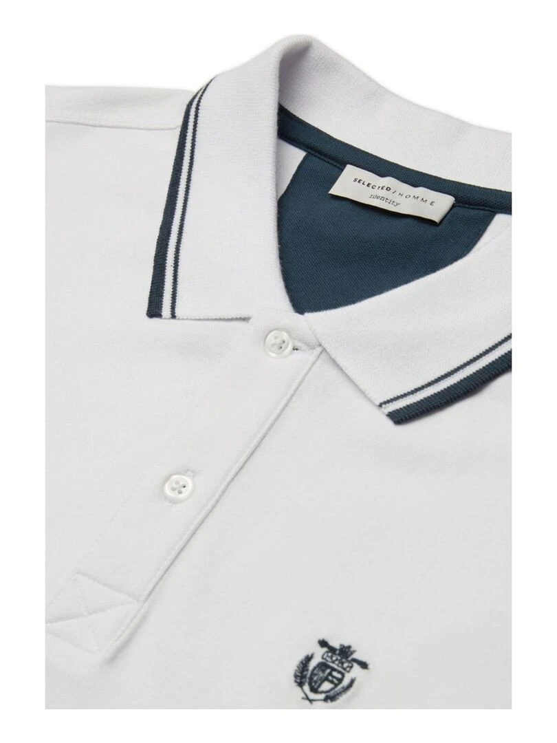 Polo manches courtes Selected   Blanc Blanc
