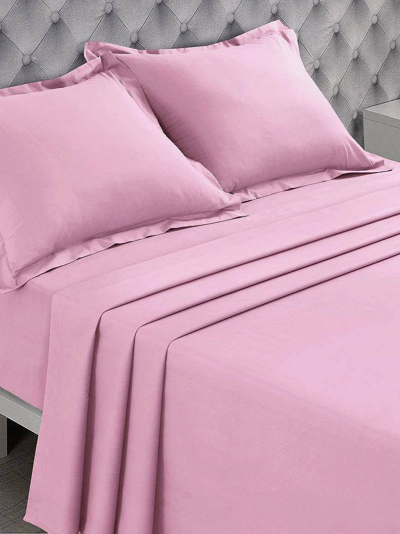 Drap plat uni rose