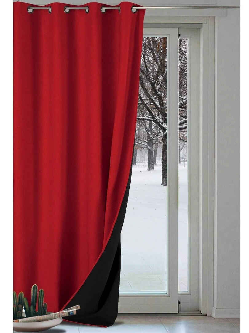 Rideau anti froid doublé polaire Rouge