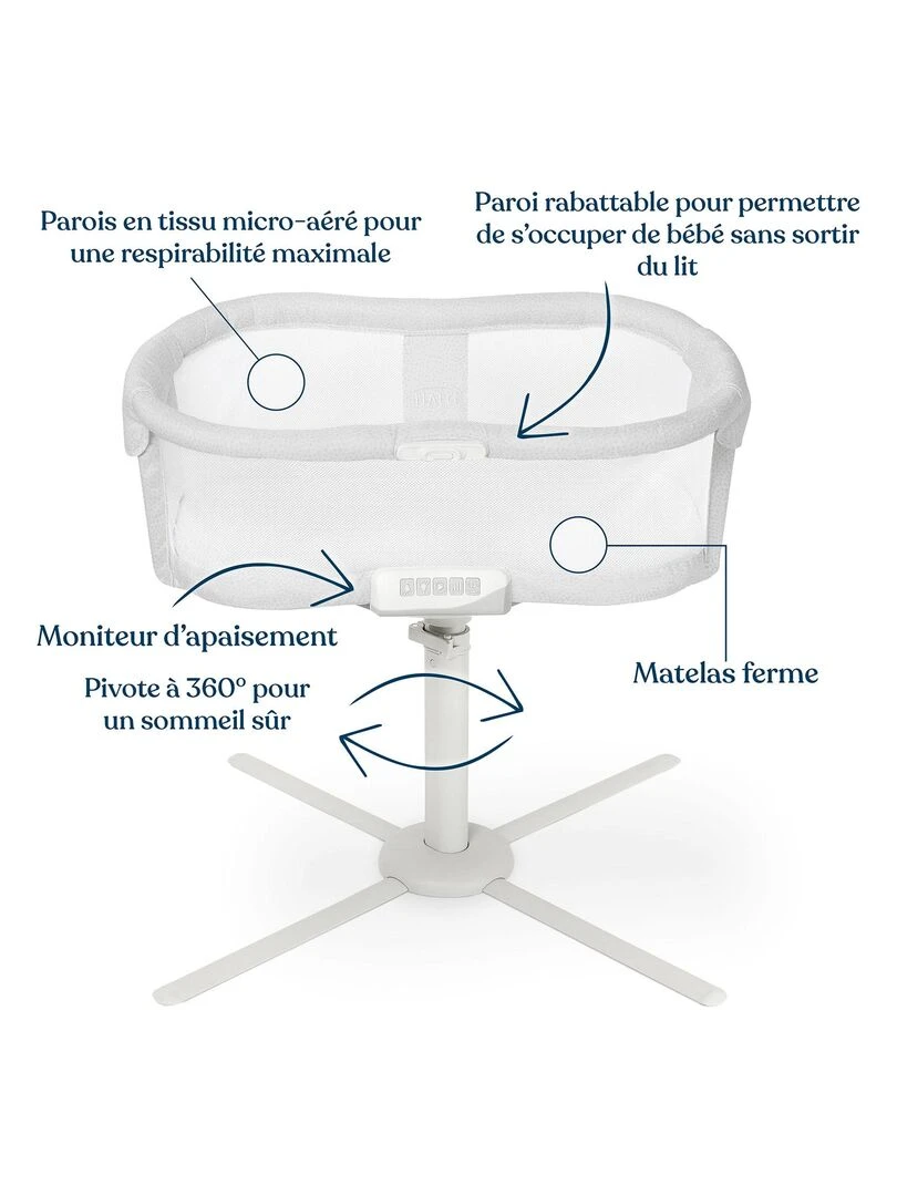 Berceau cododo pivotant à 360° BassiNest Première série   Blanc