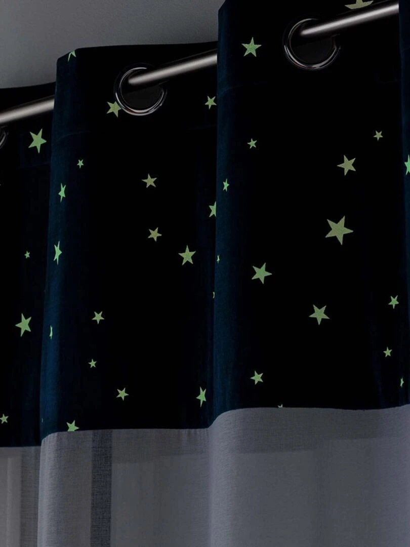 Voilage à œillets 140x240 sable phosphorescent Moonlight bleu   Bleu