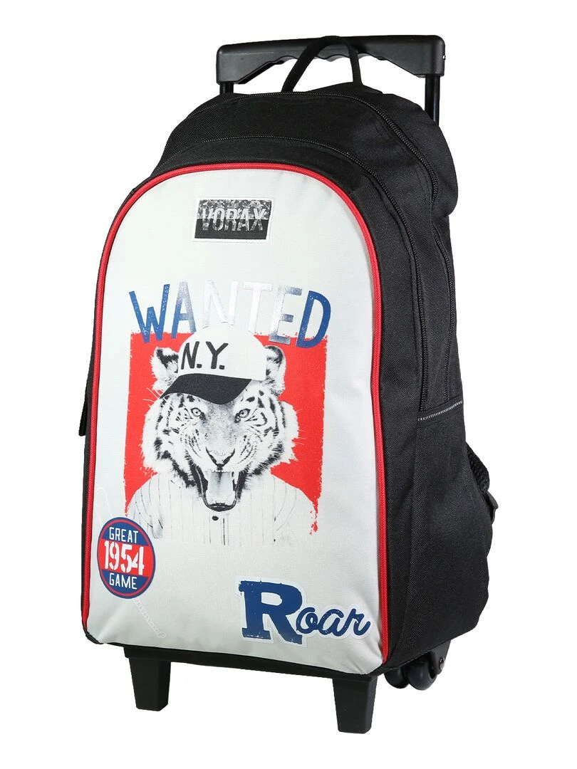 BAGTROTTER Sac à dos à roulettes Vorax Noir Tigre Noir