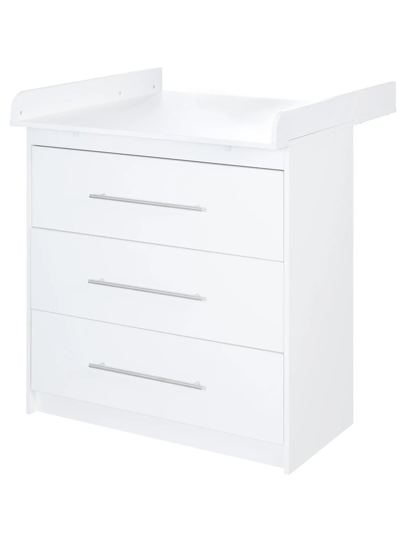 ROBA Commode à langer "Maren" avec Plan à Langer Amovible 3 Tiroirs Hauteur 90 5 cm Blanc Blanc