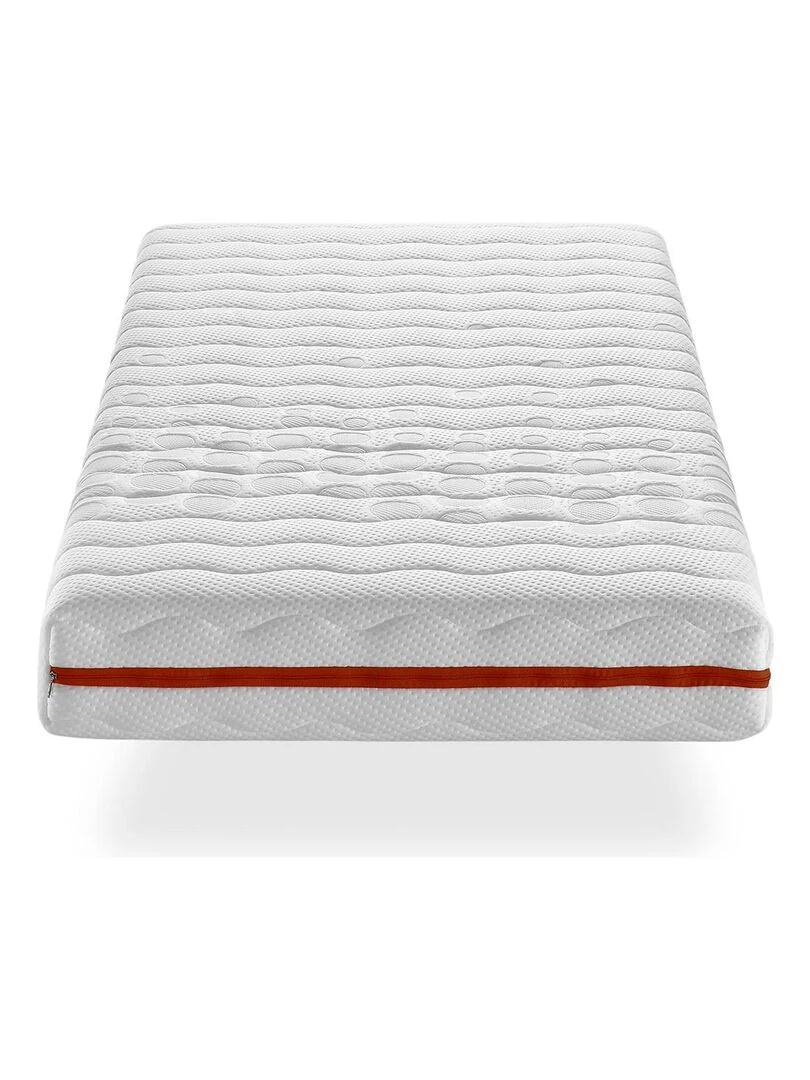 Pack Matelas mousse à mémoire   GEA VISCO   Epaisseur 18 CM + 1 Oreiller + 1 Protege matelas   Blanc
