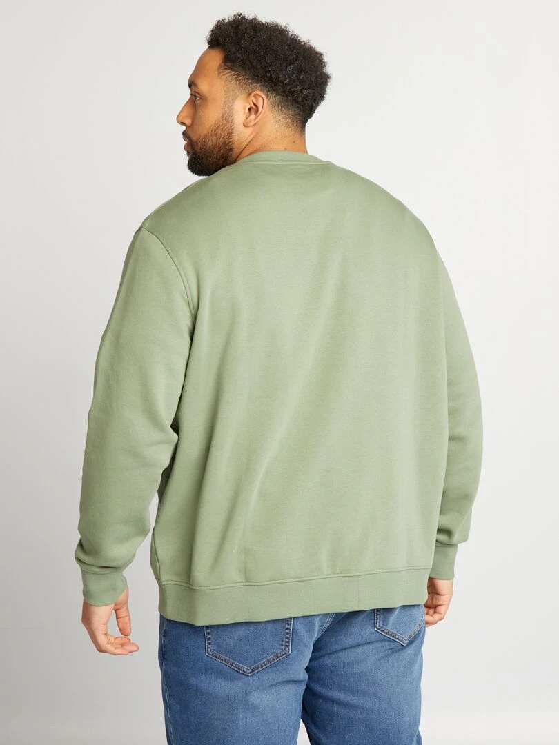 Sweat molletonné style américain   Vert