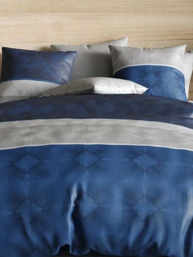 Housse de couette 140x200 Malme + 1 taie 100% coton 57 fils Bleu