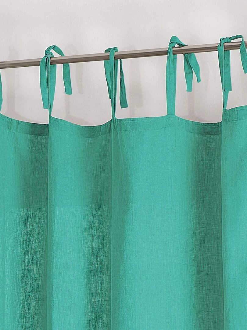 Voilage à nouettes 100% lin   Vert clair