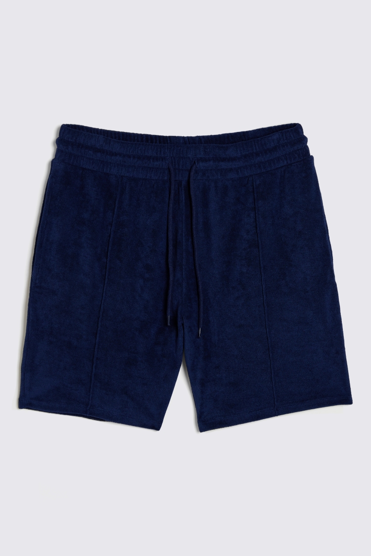 Navy Terry Towelling Shorts   Buy Online at Moss