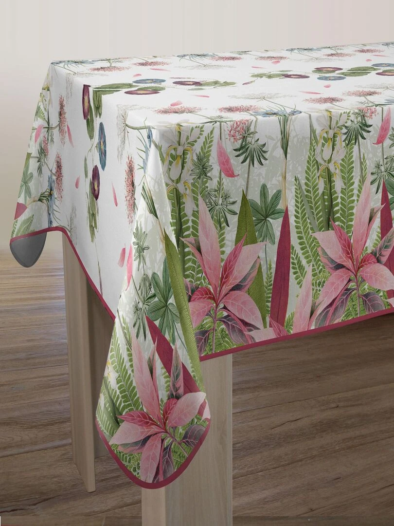 Nappe Anti taches Ipomée Carrée 150 x 150 cm Rose framboise