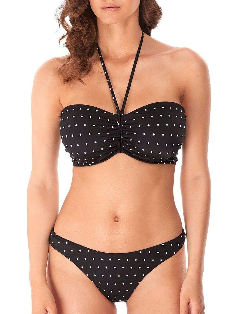 Haut de maillot bandeau paddé à armatures Jewel cove Noir