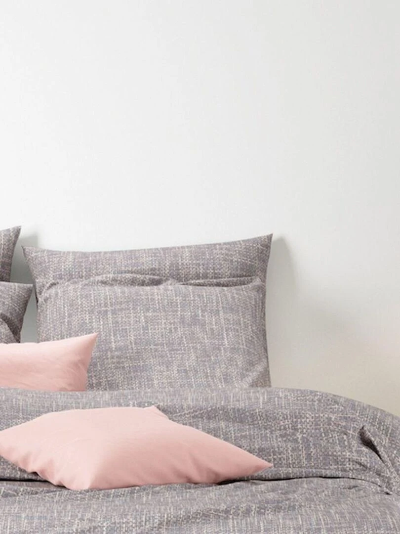 Parure de lit 2 places coton à motifs 220x240 cm   Gris