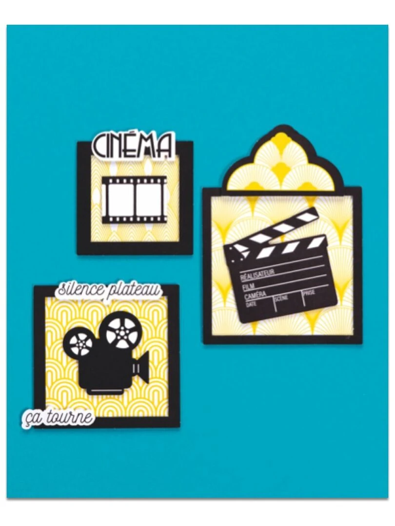 Coffret DIY papier   3 Cadres   Thème cinéma   N/A