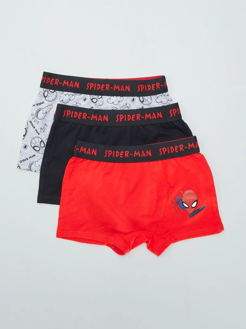 Lot de 3 boxers 'Spider Man' Gris/rouge/bleu marine