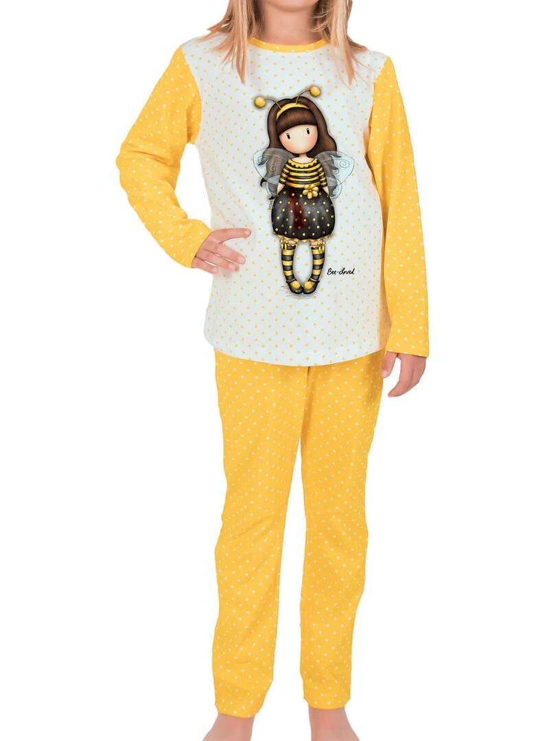 Pyjama top manches longues et pantalon Bee Loved Jaune