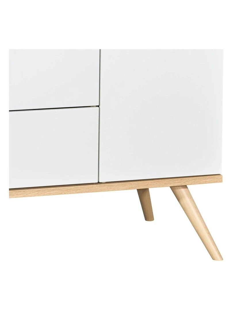Commode 1 porte 3 tiroirs en bois SAUTHON Blanc