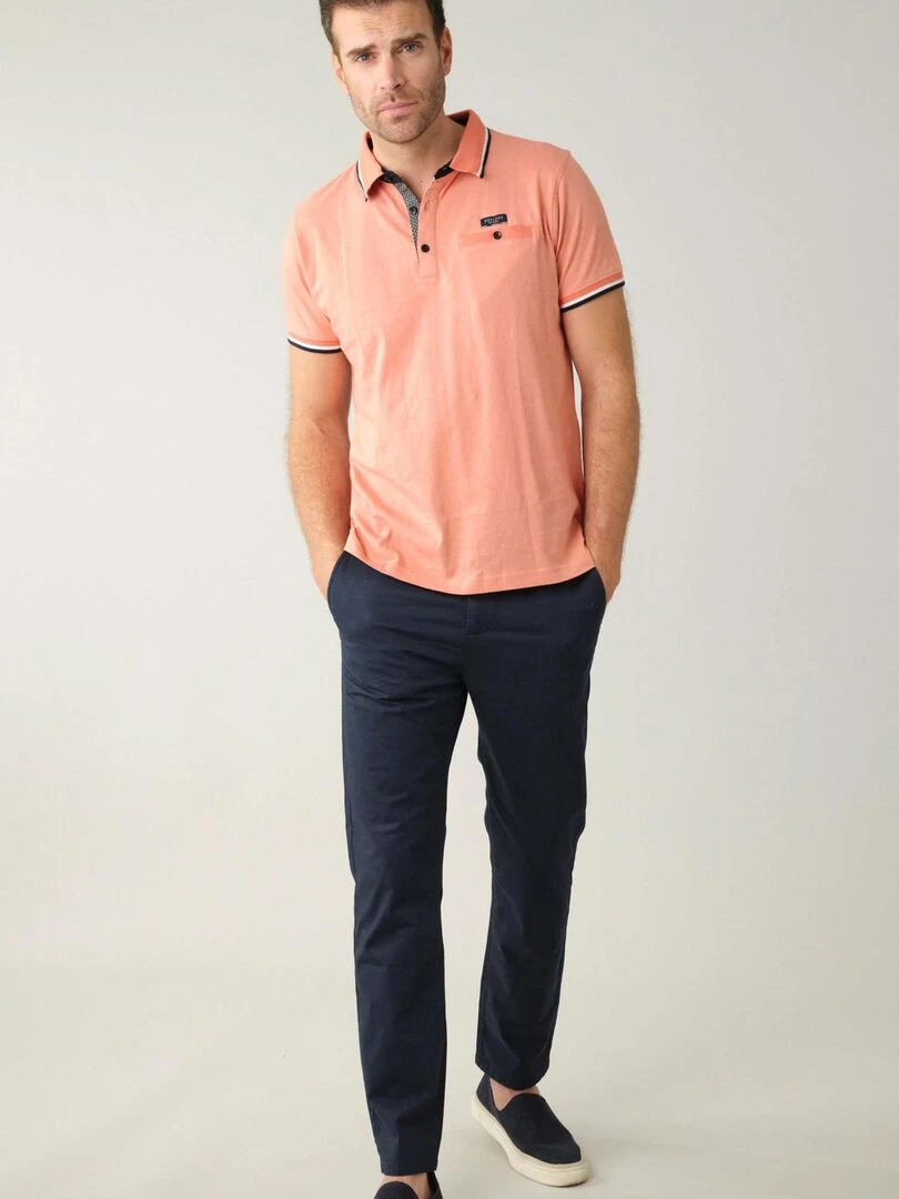 Polo en jersey pour homme 'Deeluxe' Orange corail